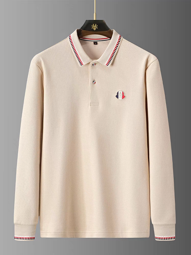 Men's Brown Full Sleeve Polo T-Shirt